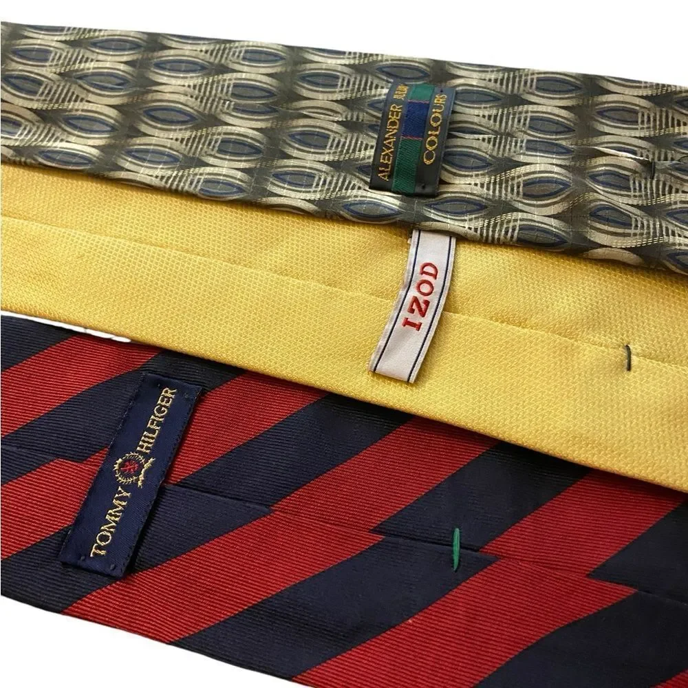 IZOD, Tommy Hilfiger, Alexander Julian trio of ties in excellent condition